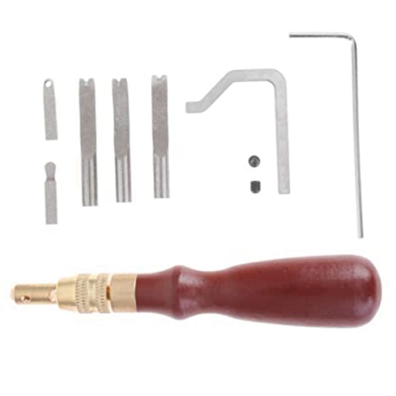 Groover Stitching Tool - ABKS-7Pcs Leather Beveler Stitching Groover Leather