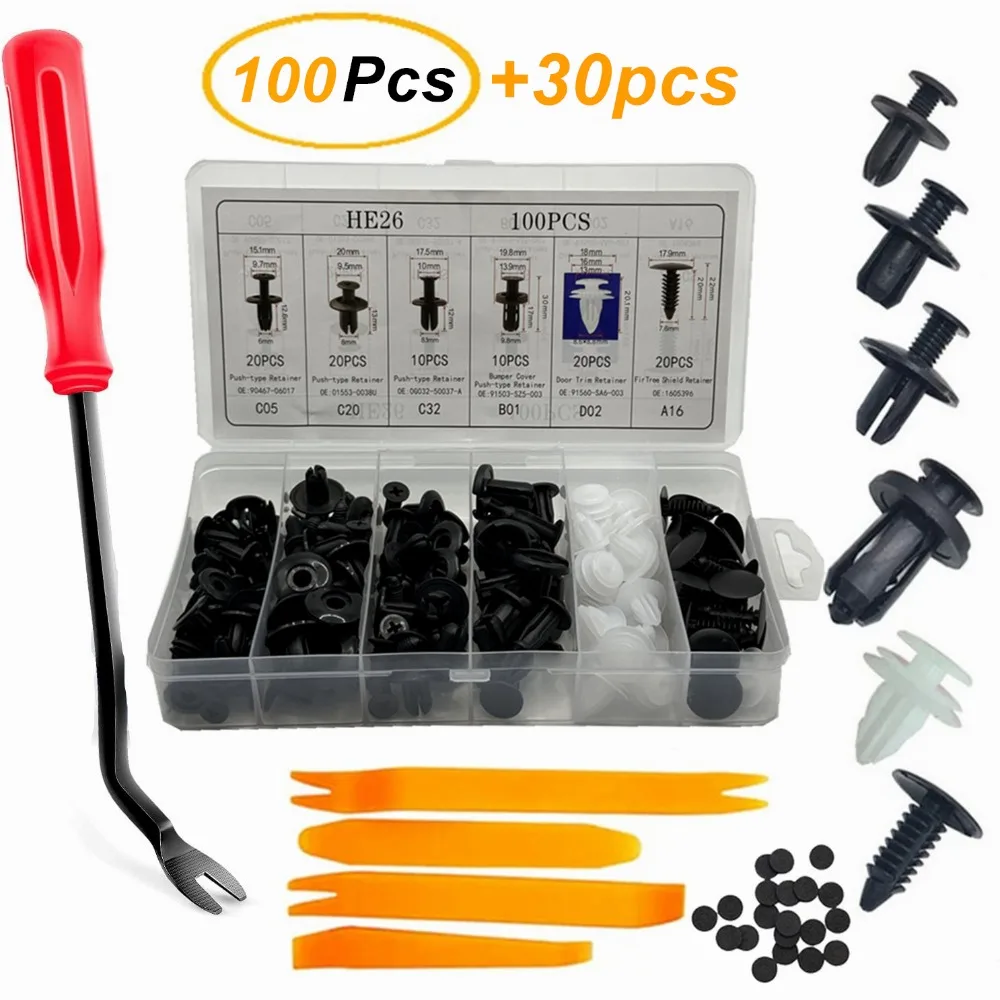 New 100pcs Car Plastic Clips F - Rivet Setter Tool 评论和价格